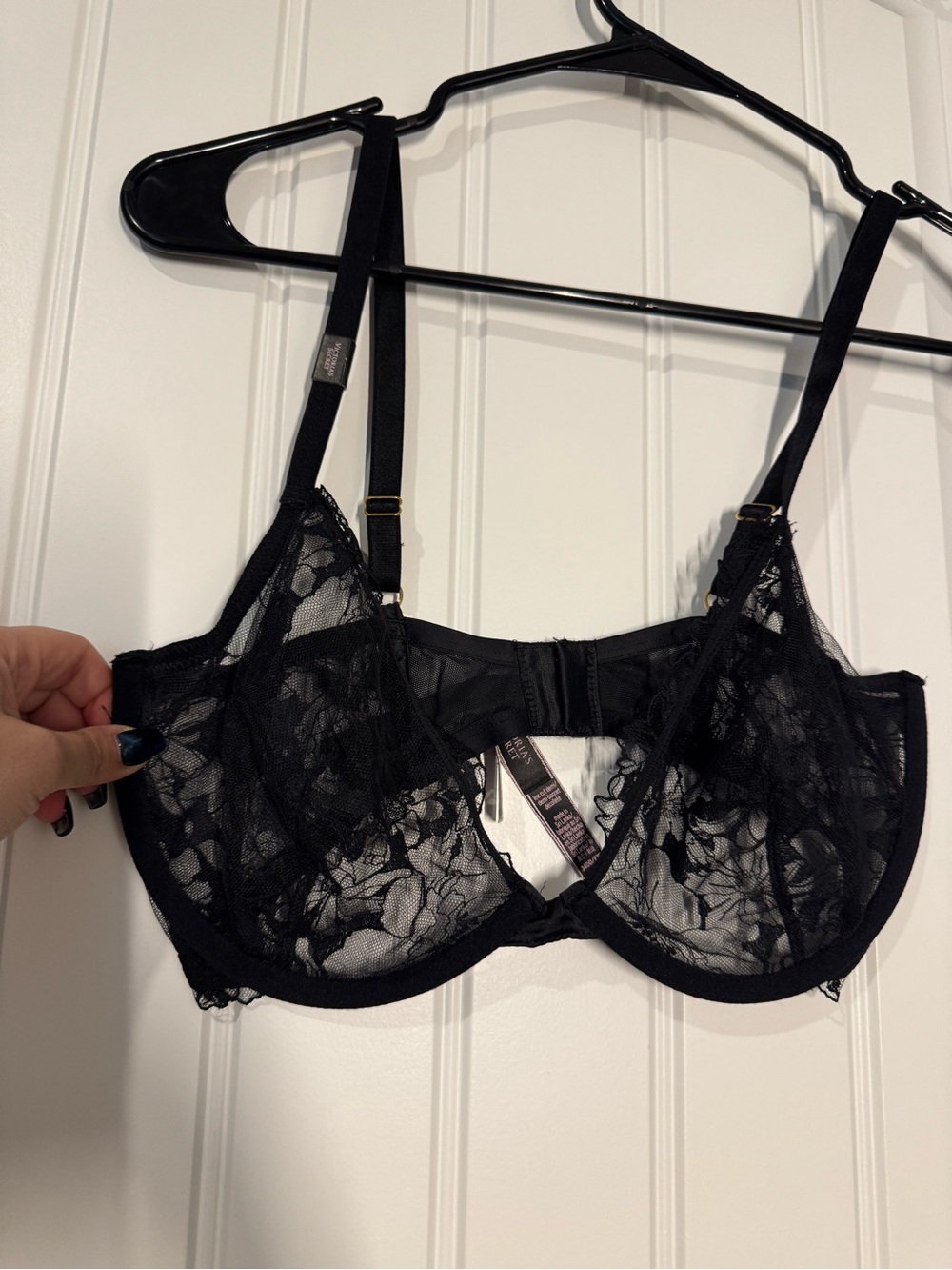 Victoria's Secret Black Sheer Lace Underwire Bra